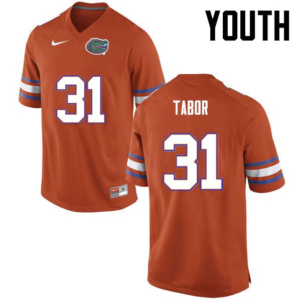Florida Gators Youth #31 Teez Tabor College Football Jersey Orange